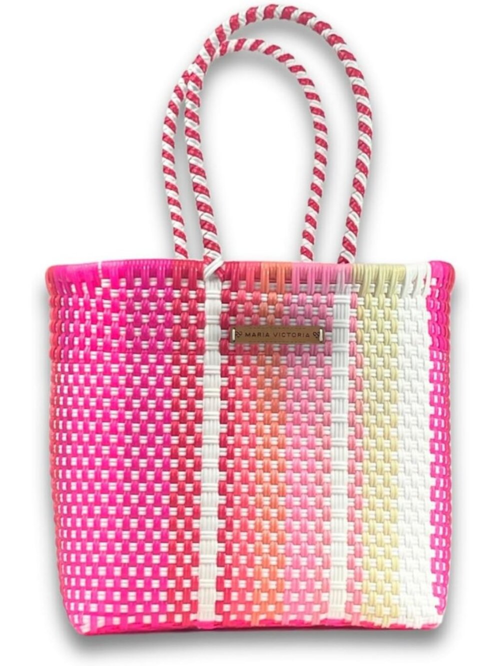 Handwoven Mexican Tote Bag | Waterproof Multicolor Woven Market & Beach Bag